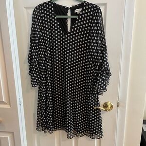 Calvin Klein dress. Black and White Polka Dot Trapeze Dress